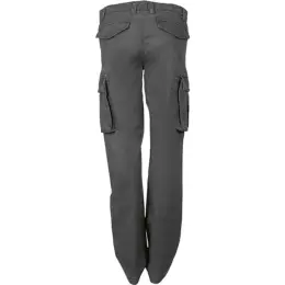 Ladies Heritage Slim Fit Cargo Trousers Charcoal Back